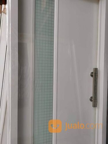 Pintu Kamar Mandi PVC Lux Motif Kaca Es Warna Putih Gossy Kilap Blur