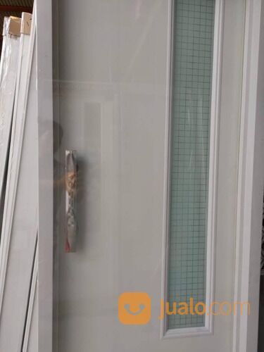 Pintu Kamar Mandi PVC Lux Motif Kaca Es Warna Putih Gossy Kilap Blur
