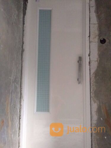 Pintu Kamar Mandi PVC Lux Motif Kaca Es Warna Putih Gossy Kilap Blur