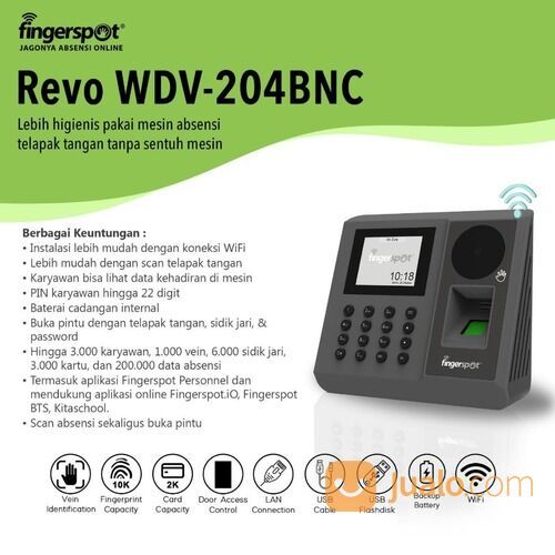 Mesin Absensi Fingerspot Revo WDV-204BNC (Beest Sellerr)