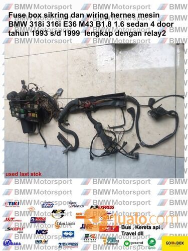 Fuse Box Sikring Dan Wiring Hernes Mesin BMW 318i 316i E36 M43 B1.8 1.6 Thn 93 S/D 99 Lengkap Relay