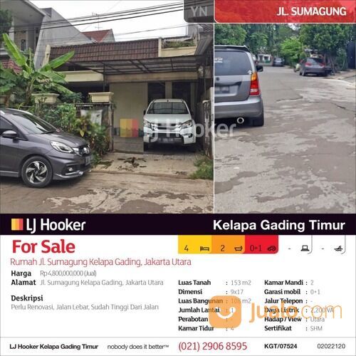 Rumah Jl. Sumagung Kelapa Gading, Jakarta Utara