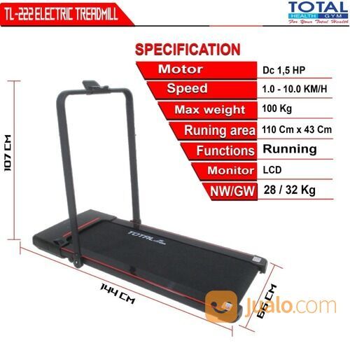 Alat Fitness Treadmill Elektrik 1 Fungsi TL 222/TL222