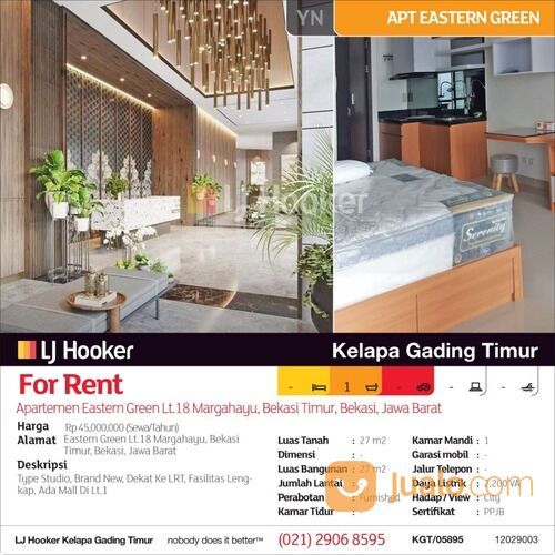 Apartemen Eastern Green Lt.18 Margahayu, Bekasi Timur, Bekasi, Jawa Barat