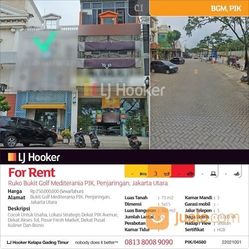 Ruko Bukit Golf Mediterania PIK, Penjaringan, Jakarta Utara