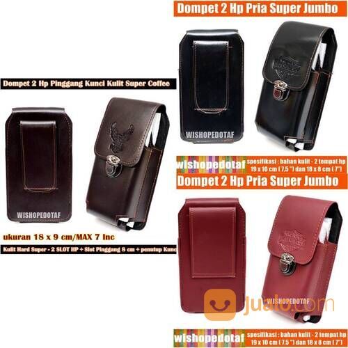 Dompet Pinggang 2 Hp Pria Kunci Kulit Super