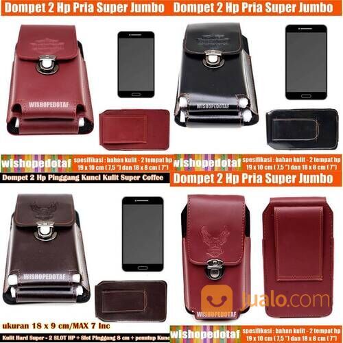 Dompet Pinggang 2 Hp Pria Kunci Kulit Super