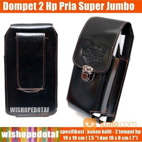 Dompet Pinggang 2 Hp Pria Kunci Kulit Super