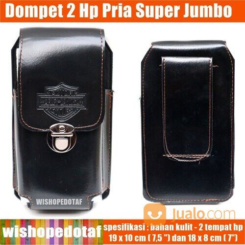 Dompet Pinggang 2 Hp Pria Kunci Kulit Super