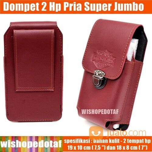 Dompet Pinggang 2 Hp Pria Kunci Kulit Super