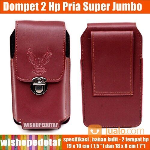 Dompet Pinggang 2 Hp Pria Kunci Kulit Super