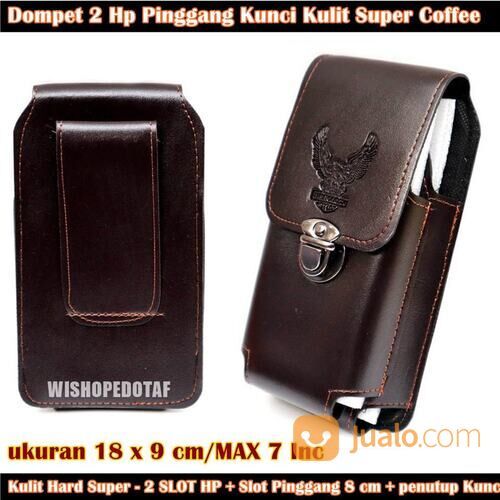 Dompet Pinggang 2 Hp Pria Kunci Kulit Super
