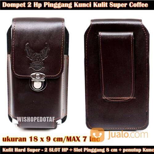 Dompet Pinggang 2 Hp Pria Kunci Kulit Super