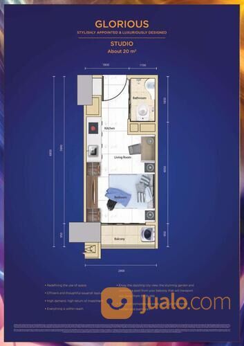 Apartemen Sky House BSD+, Tower Leonie, Type Glorius Studio