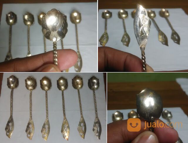 Satu Set Sendok Teh Antik Jadul Ukiran Marking 800 Jumlah 6 Pcs