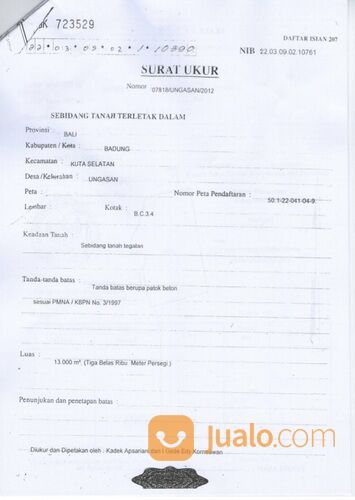 Tanah 4,822 Ha. Jl. Alas Arum Bali Cliff Kuta Selatan Badung