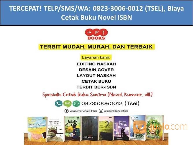 TERBAIK! TELP/SMS/WA: 0823-3006-0012 (TSEL), Biaya Cetak Buku Novel ISBN Lamongan Gresik