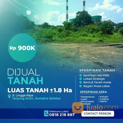 Tanah Murah 2 Ha Di Jalan Raya Lintas Sumatera Muara Enim Sumatera Selatan