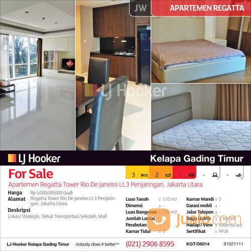 Apartemen Regatta Tower Rio De janeiro Lt.3 Penjaringan, Jakarta Utara