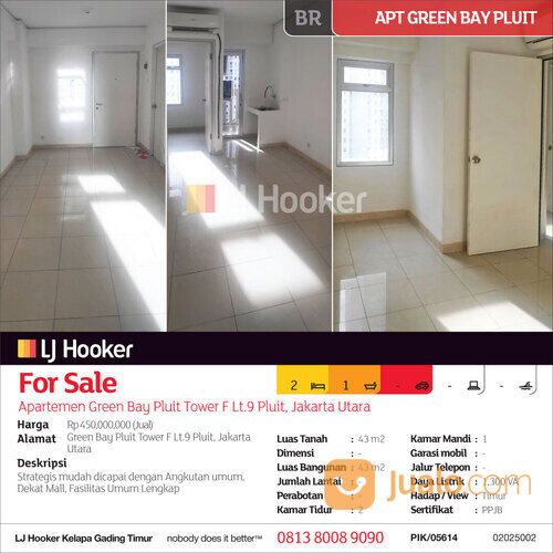Apartemen Green Bay Pluit Tower F Lt.9 Pluit, Jakarta Utara