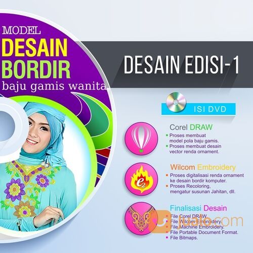 Desain Bordir Baju Gamis Wanita Siap Edit + Siap Pakai + Siap Produksi Edisi-1