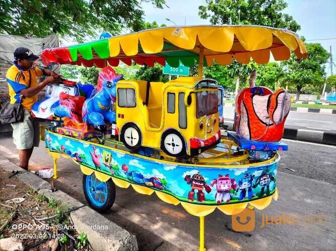 kereta panggung fiber odong odong - kereta mini wisata komedi putar mandi bola perosotan