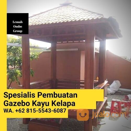 TERIMA JADI, Harga Gazebo Kayu Kelapa Minimalis Denpasar