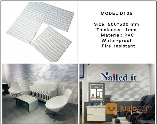 Wallpanel 3d Ukuran 50cm Dan 30cm Buat Indoor Dan Outdoor