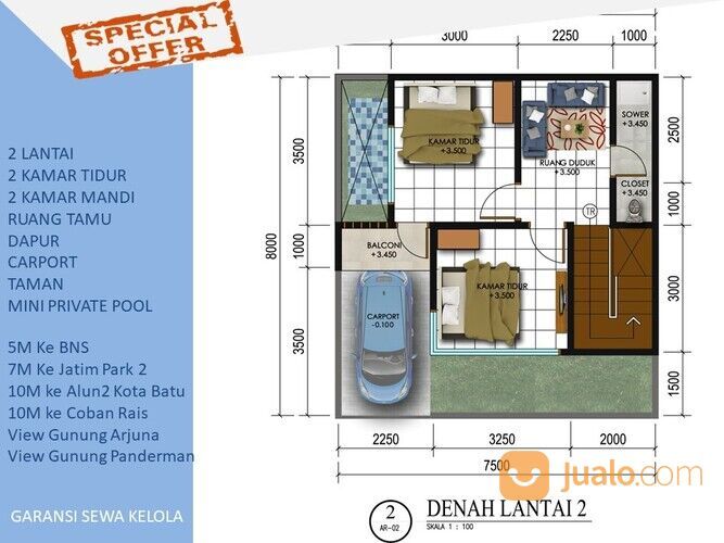 Villa Batu KPR Angsuran 4 Juta Per Bulan ada Kola Renang