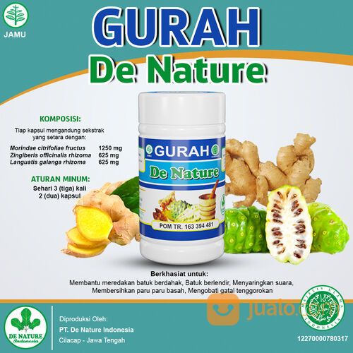 Obat Gurah Suara Lendir Tenggorokan Herbal Alami Gurah De Nature Bisa Bayar Ditempat