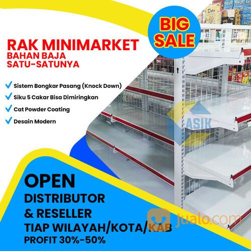 peralatan toko, minimarket rak toko rak gondola 4 susun