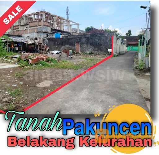 Tanah STRATEGIS JOGJA Belakang Kelurahan Pakuncen. Luas 421m² lebar 20m
