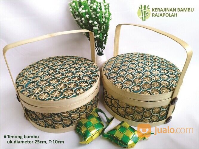 Tenong bambu motif trumtum special lebaran D.25cm
