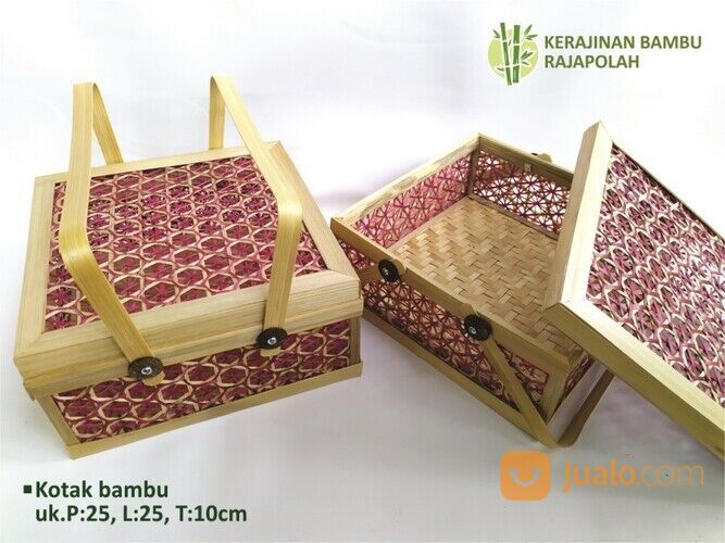 Kotak bambu tempat packaging bingkisan uk.25x25cm