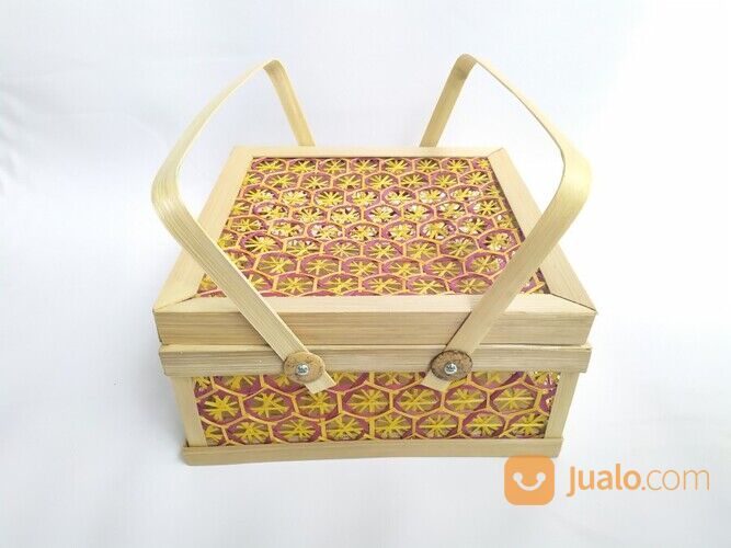 Kotak bambu tempat packaging bingkisan uk.25x25cm
