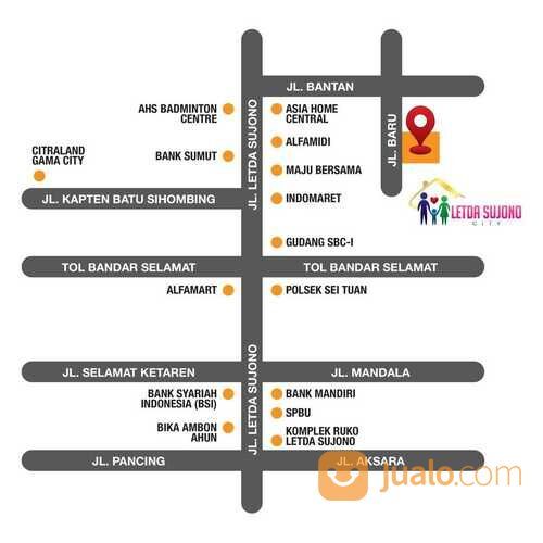 LETDA SUJONO CITY (Jalan Baru, simpang Jalan Bantan - Letda Sujono) Medan