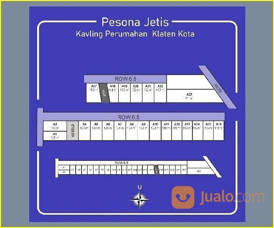 Tanah Kota Klaten SHM Per-Unit, Dekat Terminal Bendogantungan