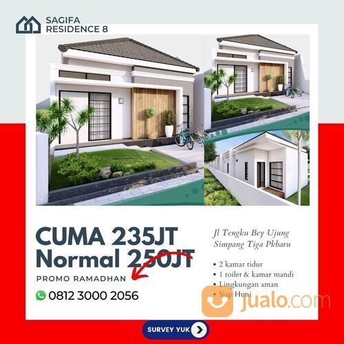 Rumah Murah di Bawah 250 juta Pekanbaru Tipe 40/95 Sagifa Residence 8 PROMO