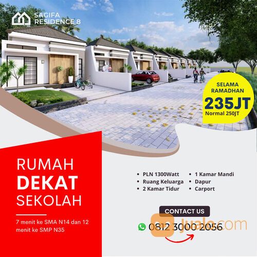 Rumah Murah di Bawah 250 juta Pekanbaru Tipe 40/95 Sagifa Residence 8 PROMO