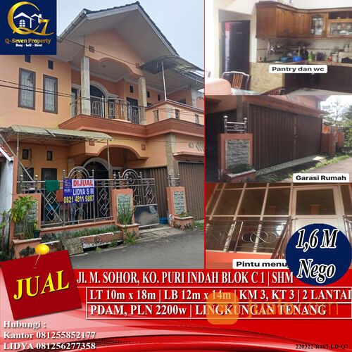 Rumah Jl M. Sohor, Ko. Puri Indah Pontianak, Kalimantan Barat