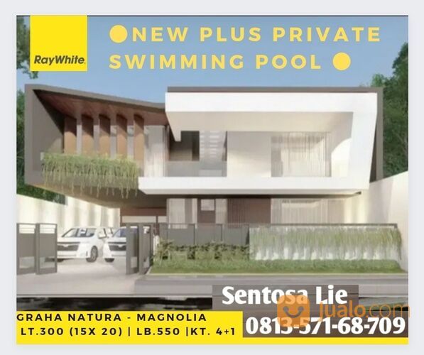 Rumah Baru GRAHA NATURA Surabaya Ada Kolam Renang PRIBADI - NEW 2,5 Lantai - Dekat GWalk Citraland