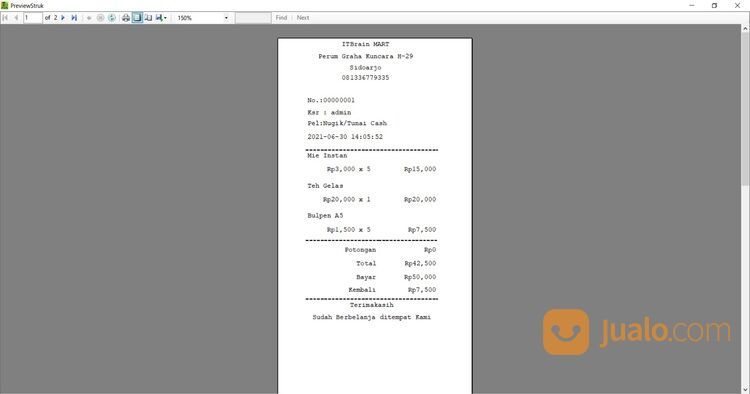 Aplikasi Kasir Toko Minimarket di Kota Samarinda