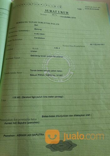 Tanah 1,35 Are, Jl. Tegal Cupek Gg. Barata Umalas Kerobokan Kuta Utara