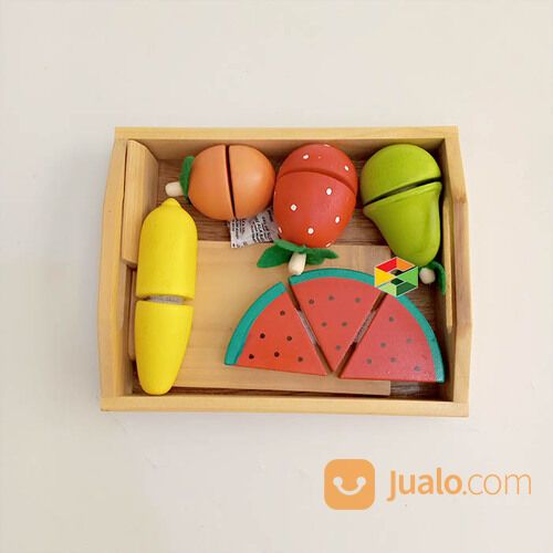 Mainan Peraga Edukasi Potong Buah Sayur Seafood Kayu Anak