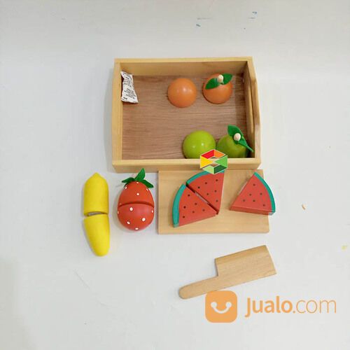 Mainan Peraga Edukasi Potong Buah Sayur Seafood Kayu Anak