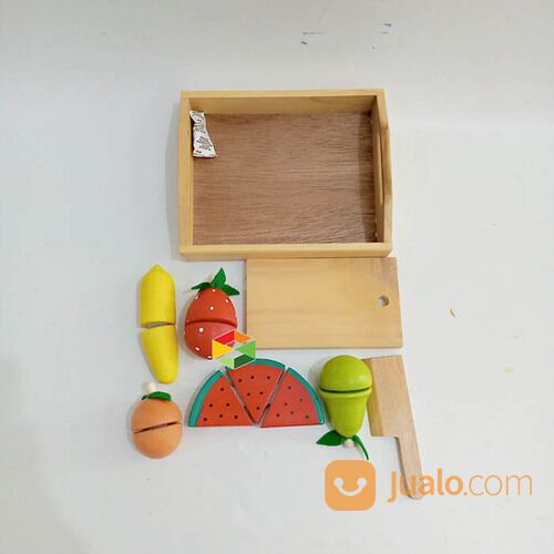 Mainan Peraga Edukasi Potong Buah Sayur Seafood Kayu Anak