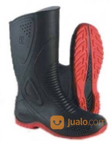 Sepatu boot moto 1 tinggi hitam merah,ap boots biker motor anti slip fashion pria
