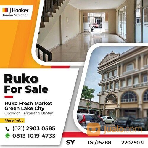 (TSI/15288) Ruko Fresh Market, Green Lake City, Tangerang, 6x15 m², 3½ Lt, PPJB