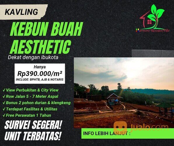 Kavling Kebun Buah Aesthetic Dengan Dengan Ibukota
