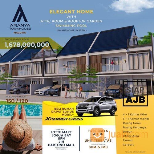 Rumah dua lantai dekat Stadion Maguwoharjo, Lotte Mart, Casa Grande Kec Depok Sleman Yogyakarta